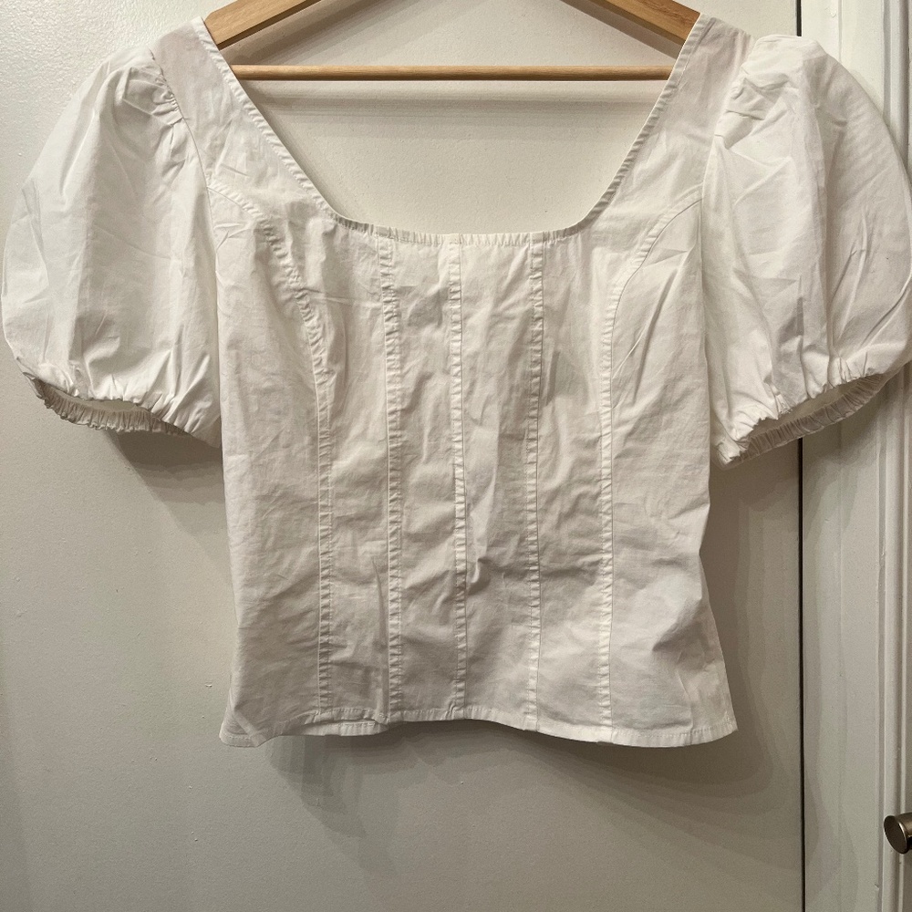 J-Crew white top